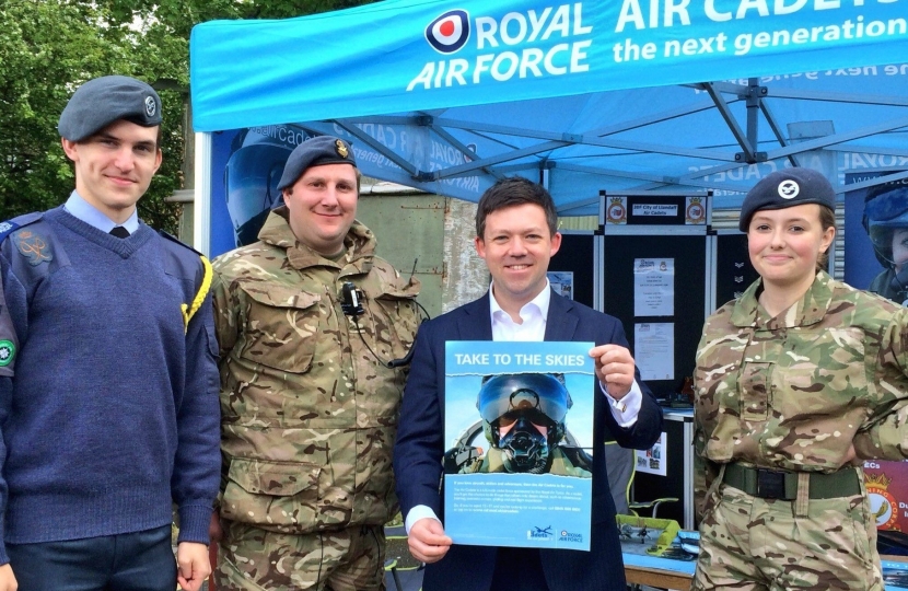 Matt Smith, Conservative Prospective Parliamentary Candidate for Cardiff West with RAF Air Cadets